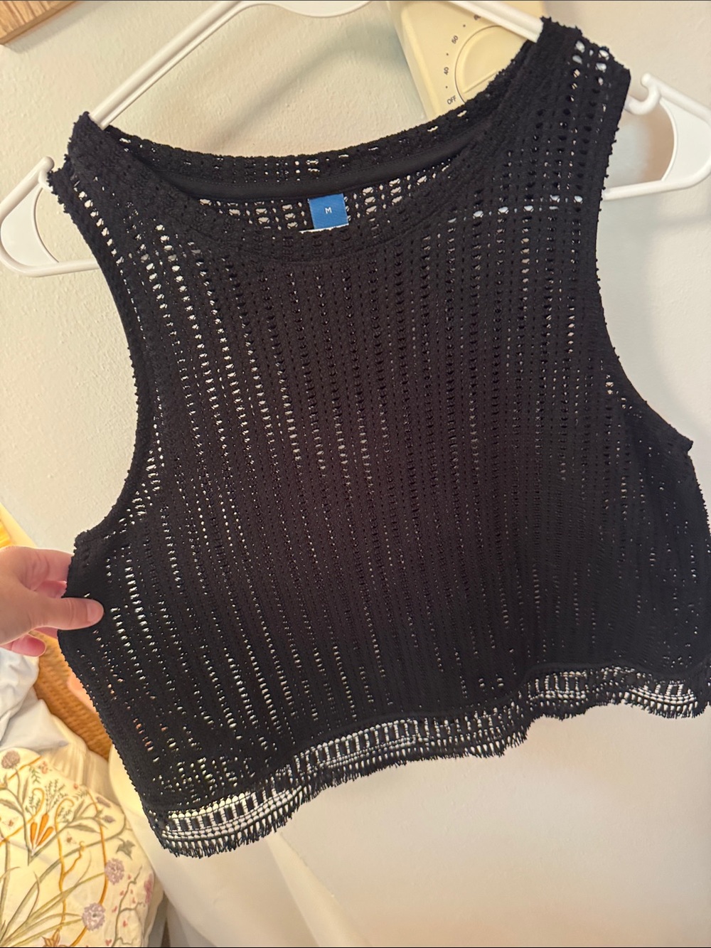 Old Navy Black Cropped Knit Tank